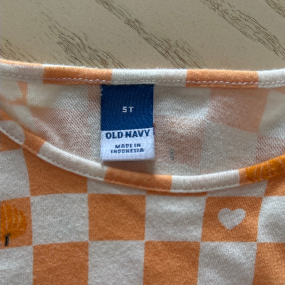 Old Navy Orange and White Checkerboard Heart Dress - Picture 2 of 10